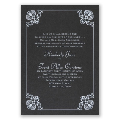 Art Deco Delight - Black Shimmer - Foil Invitation