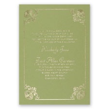 Art Deco Delight - Olive - Foil Invitation