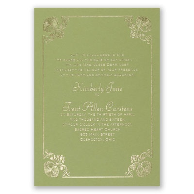 Art Deco Delight - Olive - Foil Invitation