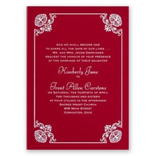 Art Deco Delight - Red - Foil Invitation