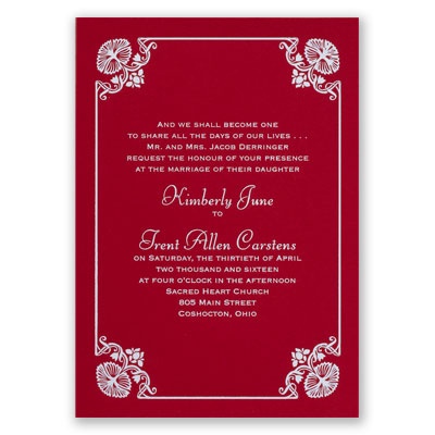 Art Deco Delight - Red - Foil Invitation
