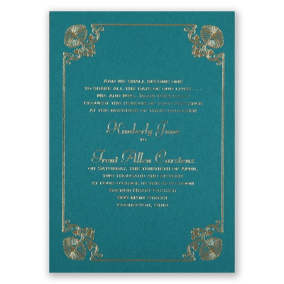 Art Deco Delight - Teal - Foil Invitation