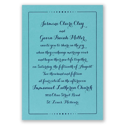 Dots of Love - Aqua Shimmer - Foil Invitation