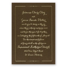 Dots of Love - Brown Shimmer - Foil Invitation