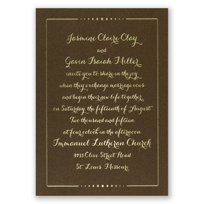 Dots of Love - Brown Shimmer - Foil Invitation