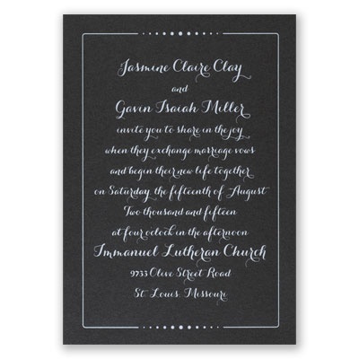 Dots of Love - Black Shimmer - Foil Invitation