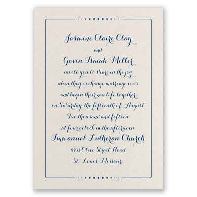 Dots of Love - Ecru Shimmer - Foil Invitation