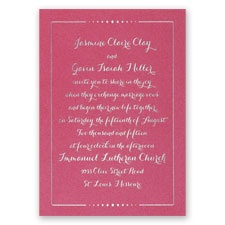 Dots of Love - Fuchsia Shimmer - Foil Invitation