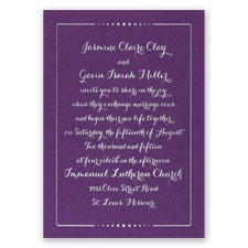 Dots of Love - Purple Shimmer - Foil Invitation