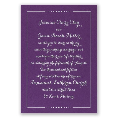 Dots of Love - Purple Shimmer - Foil Invitation