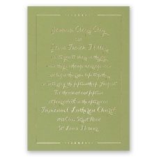 Dots of Love - Olive - Foil Invitation