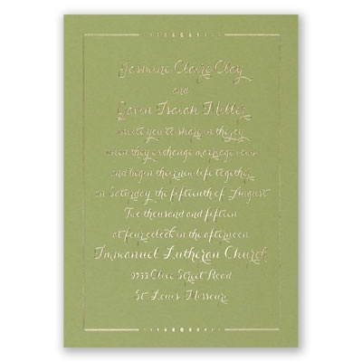 Dots of Love - Olive - Foil Invitation
