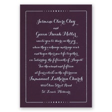 Dots of Love - Eggplant - Foil Invitation