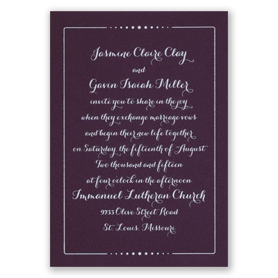 Dots of Love - Eggplant - Foil Invitation