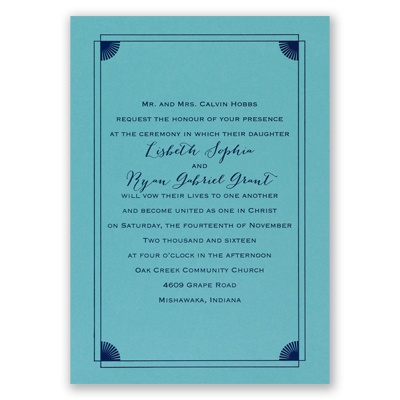 Creative Corners - Aqua Shimmer - Foil Invitation