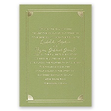 Creative Corners - Olive - Foil Invitation