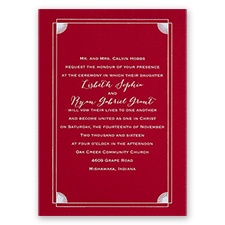 Creative Corners - Red - Foil Invitation
