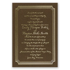 Impressive Borders - Brown Shimmer - Foil Invitation
