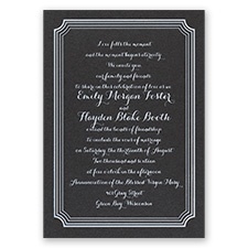 Impressive Borders - Black Shimmer - Foil Invitation
