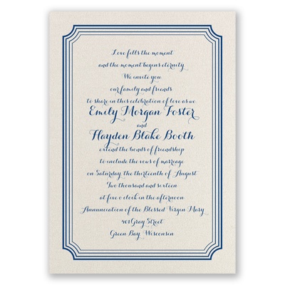 Impressive Borders - Ecru Shimmer - Foil Invitation