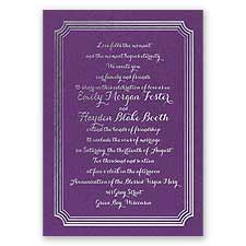 Impressive Borders - Purple Shimmer - Foil Invitation