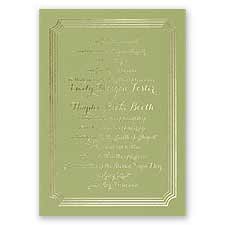 Impressive Borders - Olive - Foil Invitation