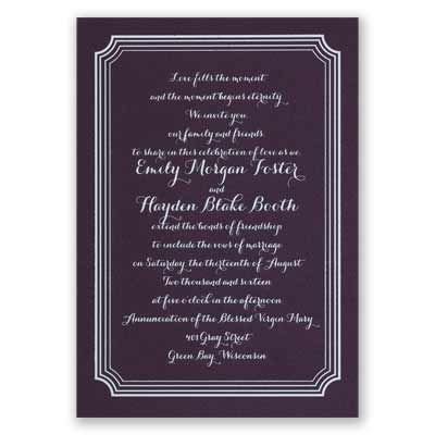 Impressive Borders - Eggplant - Foil Invitation
