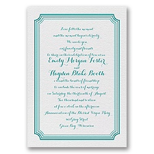 Impressive Borders - White Shimmer - Foil Invitation