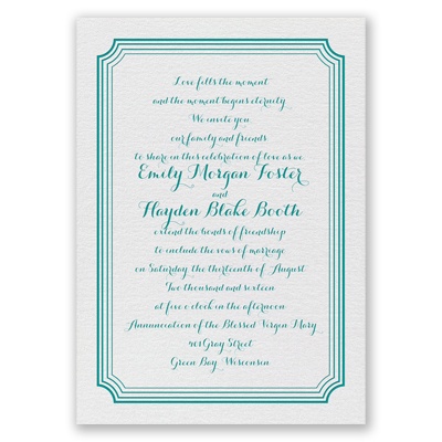 Impressive Borders - White Shimmer - Foil Invitation