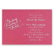 My Love - Fuchsia Shimmer - Foil Invitation