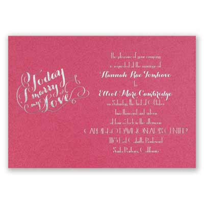 My Love - Fuchsia Shimmer - Foil Invitation