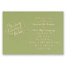 My Love - Olive - Foil Invitation