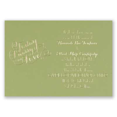 My Love - Olive - Foil Invitation