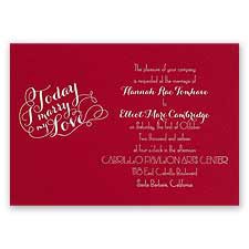 My Love - Red - Foil Invitation