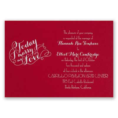 My Love - Red - Foil Invitation