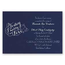 My Love - Navy - Foil Invitation