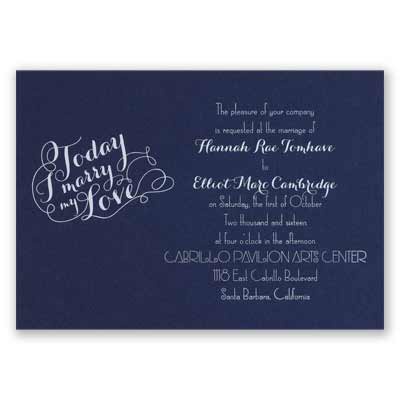 My Love - Navy - Foil Invitation