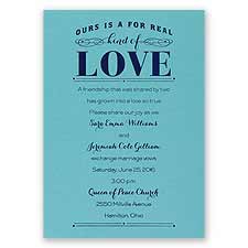 Real Love - Aqua Shimmer - Foil Invitation