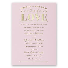 Real Love - Pink - Foil Invitation