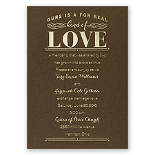 Real Love - Brown Shimmer - Foil Invitation