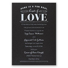 Real Love - Black Shimmer - Foil Invitation