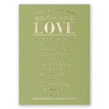 Real Love - Olive - Foil Invitation
