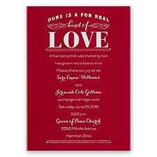 Real Love - Red - Foil Invitation