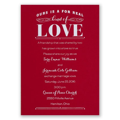 Real Love - Red - Foil Invitation