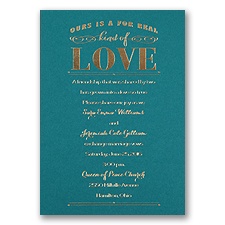 Real Love - Teal - Foil Invitation