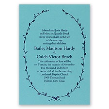 Naturally Beautiful - Aqua Shimmer - Foil Invitation