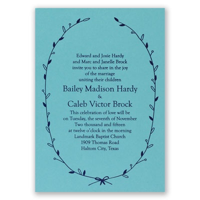 Naturally Beautiful - Aqua Shimmer - Foil Invitation