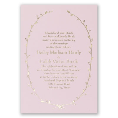 Naturally Beautiful - Pink - Foil Invitation