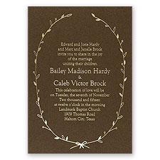 Naturally Beautiful - Brown Shimmer - Foil Invitation