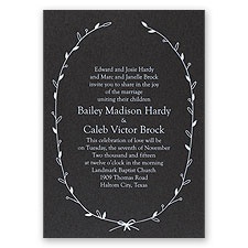 Naturally Beautiful - Black Shimmer - Foil Invitation